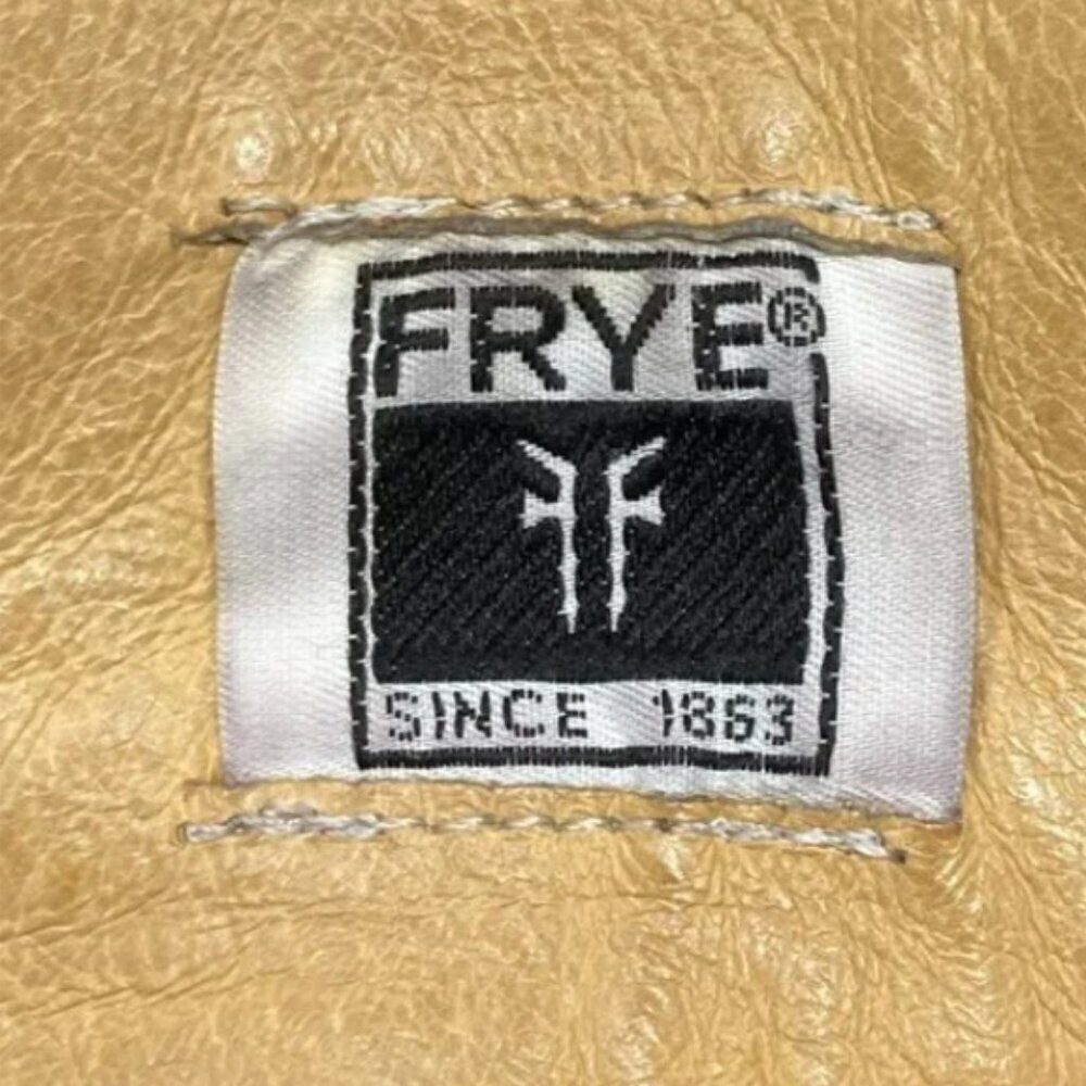 Frye Veronica Taupe Leather Combat Lace Up Ankle Boots - Size 5.5 - Picture 7 of 8